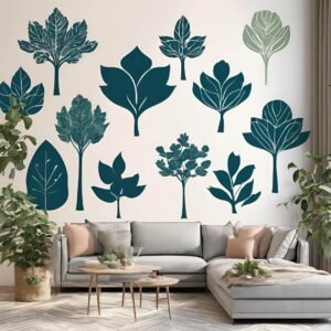 Nature-Inspired Wall Decals for Living Rooms